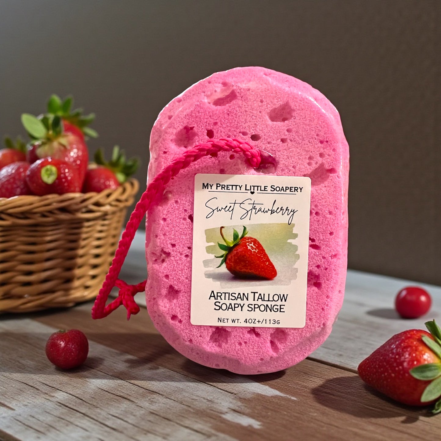 Sweet Strawberry Soapy Sponge